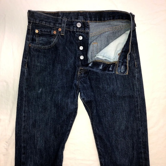 VINTAGE LEVIS  501 BUTTON FRONT JEAN  29 x 30 UNISEX - Picture 3 of 14